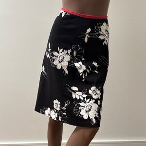 Comrags Gunhouse + Cornish A Line skirt floral black white Cotton XS